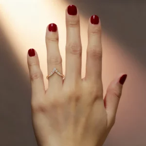 Lane Woods Round Cut Drop Crown Moissanite Wedding Band