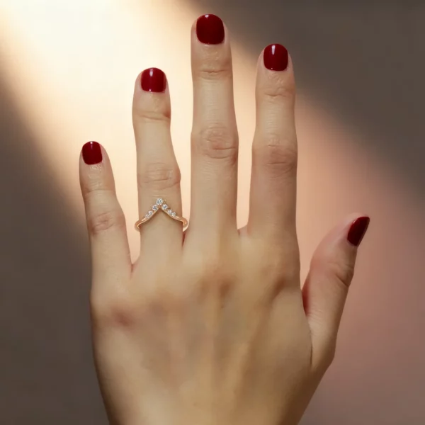 Lane Woods Round Cut Drop Crown Moissanite Wedding Band