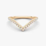Lane Woods Round Cut Moissanite Half Eternity Wedding V Band