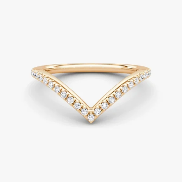 Lane Woods Round Cut Moissanite Half Eternity Wedding V Band