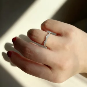 Lane Woods Round Double Twisted Moissanite Eternity Wedding Band