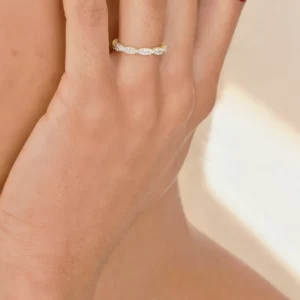 Lane Woods Round Double Twisted Moissanite Eternity Wedding Band