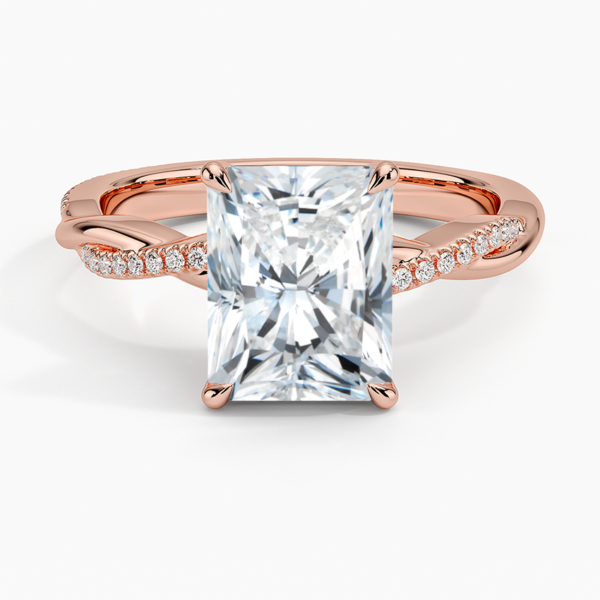 Lane Woods Twisted Radiant Promise Engagement Wedding Moissanite Ring
