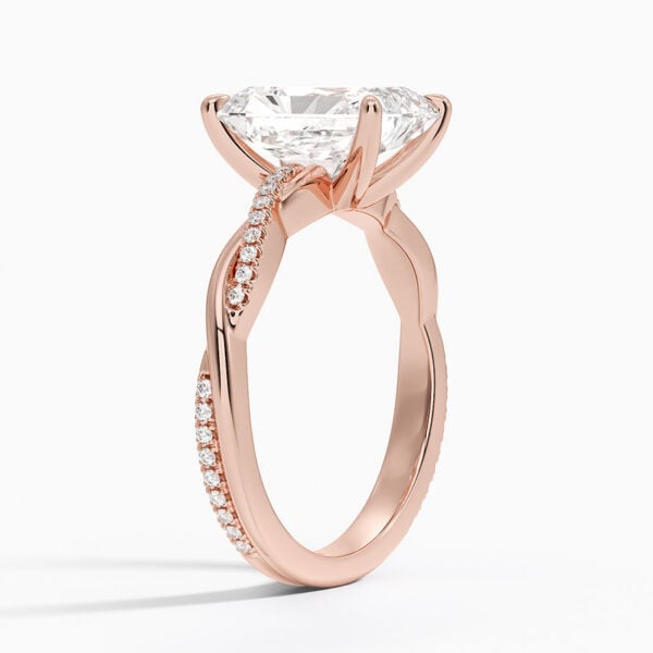Lane Woods Twisted Radiant Promise Engagement Wedding Moissanite Ring