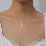Lane Woods Halo Oval Moissanite Pendant Necklace