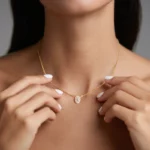 Lane Woods Halo Oval Moissanite Pendant Necklace