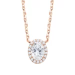 Lane Woods Halo Oval Moissanite Pendant Necklace