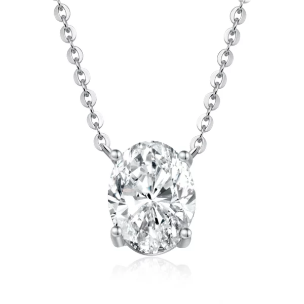 Lane Woods Oval Cut Moissanite Solitaire Pendant Necklace