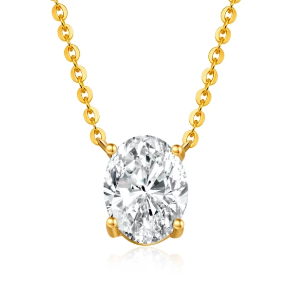 Lane Woods Oval Cut Moissanite Solitaire Pendant Necklace