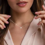 Lane Woods Oval Cut Moissanite Solitaire Pendant Necklace