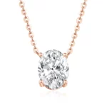 Lane Woods Oval Cut Moissanite Solitaire Pendant Necklace
