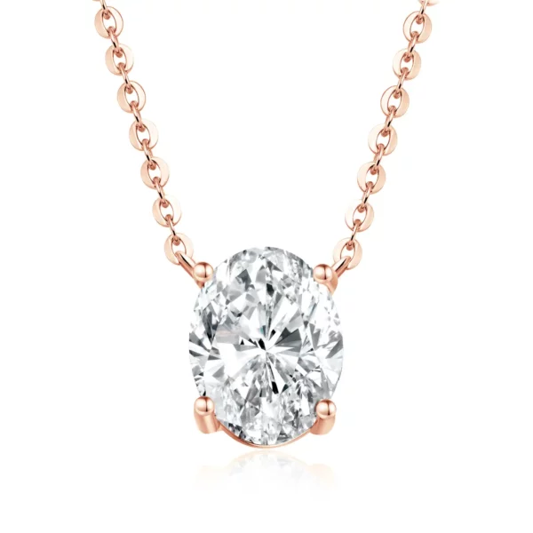 Lane Woods Oval Cut Moissanite Solitaire Pendant Necklace