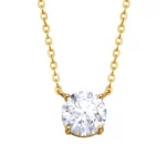 Lane Woods Round Cut Moissanite Solitaire Pendant Necklace
