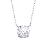 Lane Woods Round Cut Moissanite Solitaire Pendant Necklace