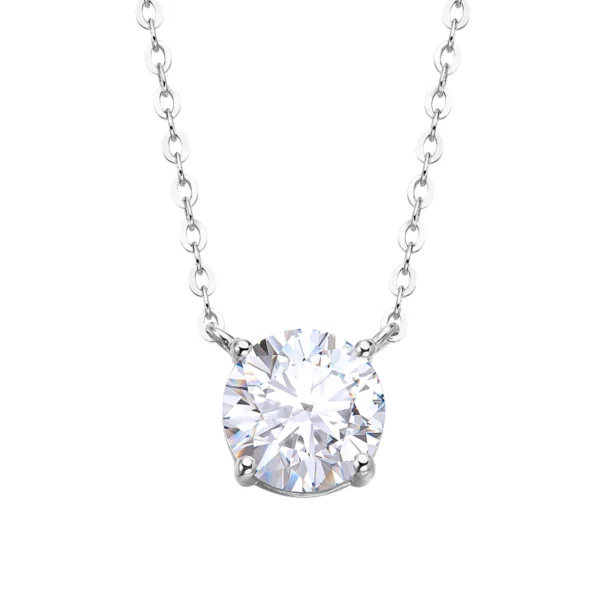 Lane Woods Round Cut Moissanite Solitaire Pendant Necklace