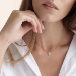 Lane Woods Round Cut Moissanite Solitaire Pendant Necklace