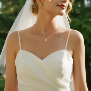 Lane Woods Round Cut Moissanite Solitaire Pendant Necklace