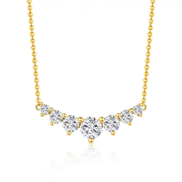 Lane Woods Seven Stone Round Moissanite Solitaire Pendant Necklace