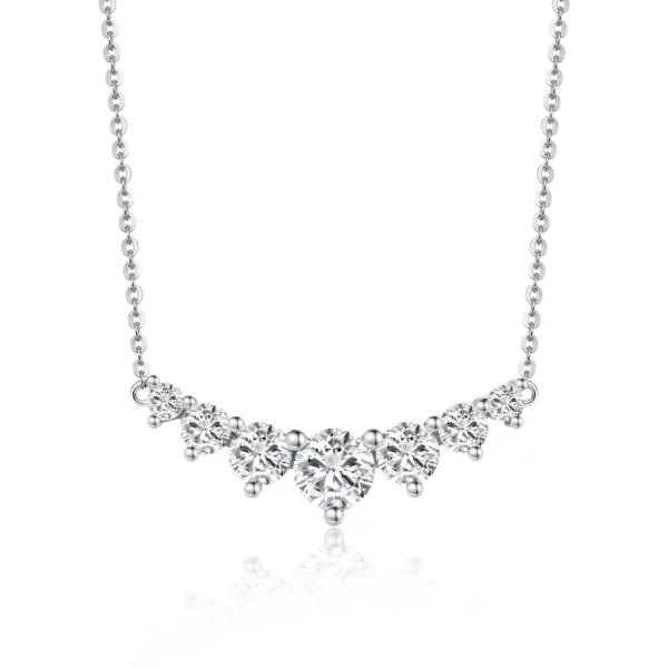 Lane Woods Seven Stone Round Moissanite Solitaire Pendant Necklace