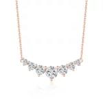 Lane Woods Seven Stone Round Moissanite Solitaire Pendant Necklace