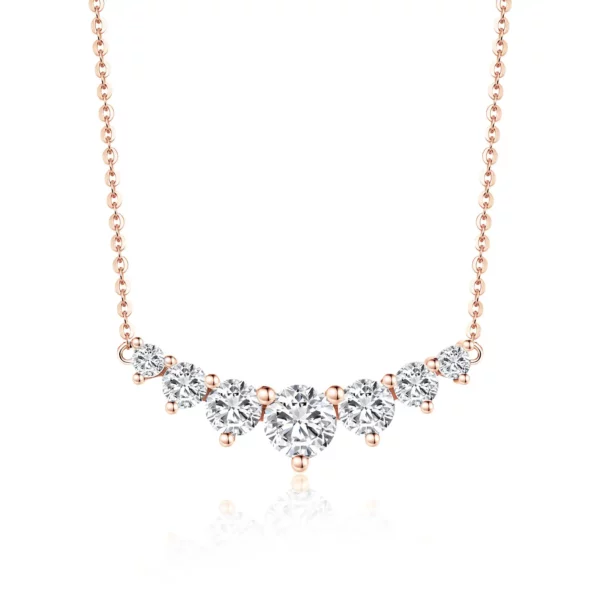 Lane Woods Seven Stone Round Moissanite Solitaire Pendant Necklace