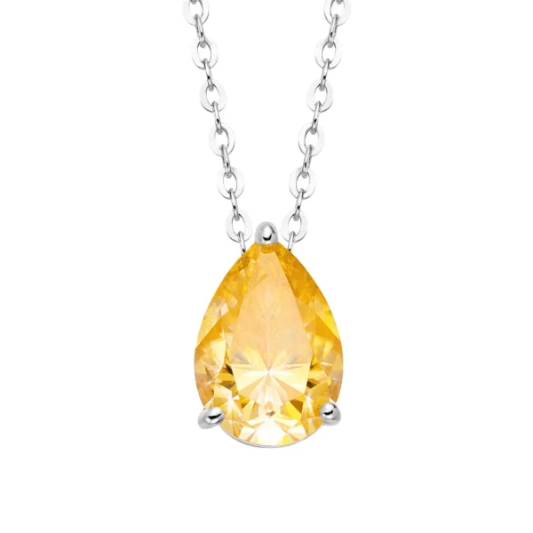 Lane Woods Teardrop Pear Moissanite Solitaire Pendant Necklace