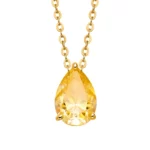 Lane Woods Teardrop Pear Moissanite Solitaire Pendant Necklace