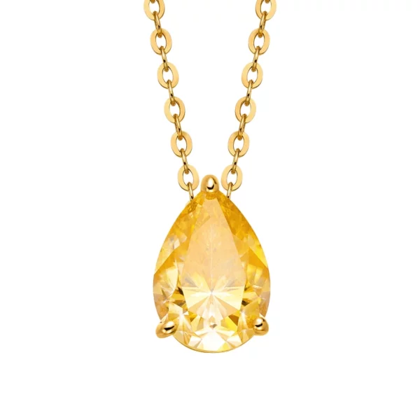 Lane Woods Teardrop Pear Moissanite Solitaire Pendant Necklace