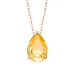 Lane Woods Teardrop Pear Moissanite Solitaire Pendant Necklace