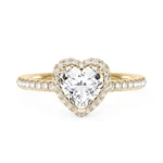 Lane Woods Heart Moissanite Halo Promise Ring with Pave Band